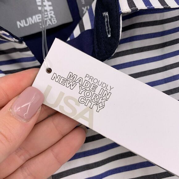 Number Lab Mens XL Striped Short Sleeve Shirt - Picture 3 of 8